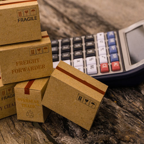 Number of freight boxes sitting on a calculator
